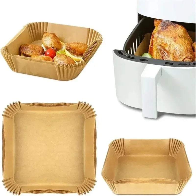 50-300pcs Disposable Air Fryer Paper Round/Square Special Paper Food Silicon Oil Paper Air Fryer Liners Baking Paper