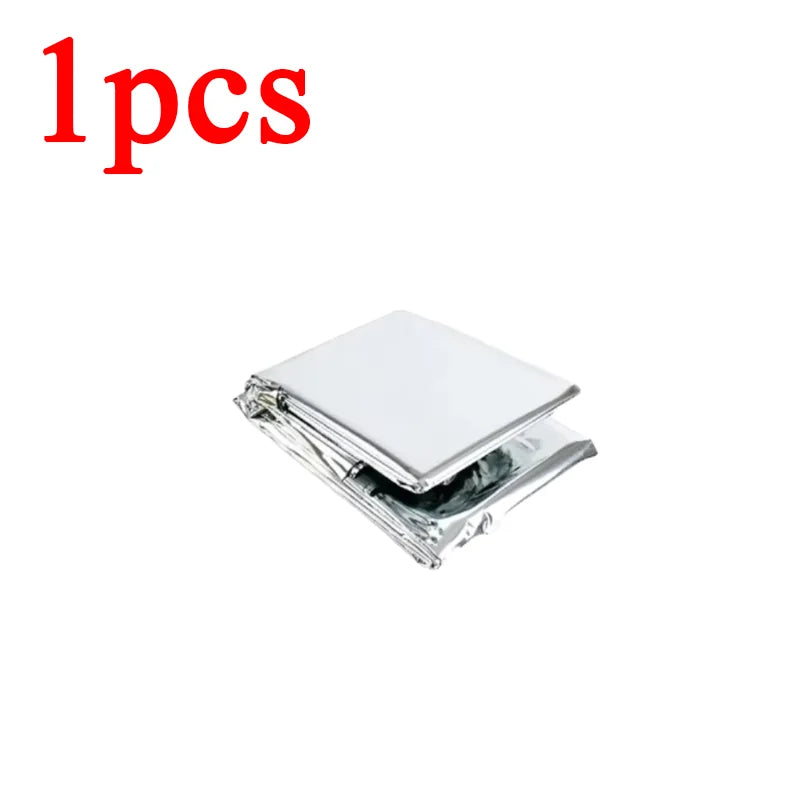 1-10pcs Emergency Thermal Blanket-Windproof Foil Space Blanket for Survival, Camping, Hiking, Marathons-All Weather Protection