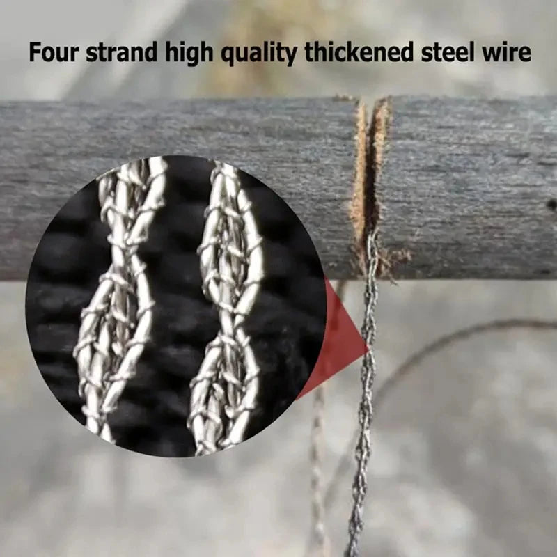 High-quality Multi-purpose Mini Pocket Wire Saw Stainless Steel Wire Saw Orange Outdoor Camping Emergency Survival Gear Tools