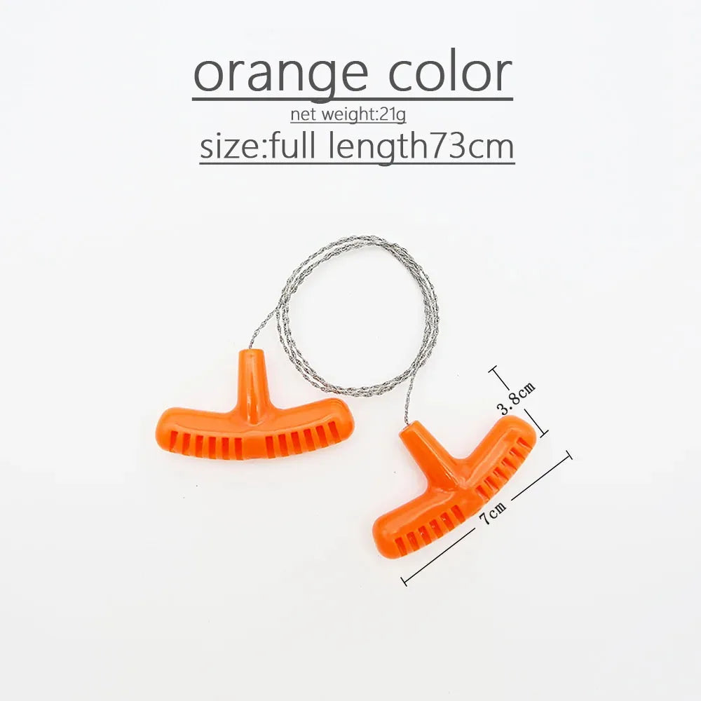 High-quality Multi-purpose Mini Pocket Wire Saw Stainless Steel Wire Saw Orange Outdoor Camping Emergency Survival Gear Tools
