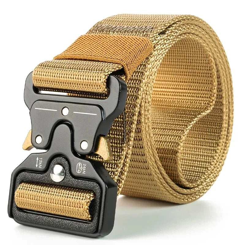 1pc Men's Belt Outdoor Hunting Tactical Mens Belt Multifunctional Combat Survival High Quality Canvas Nylon Mens Belt Sport Belt